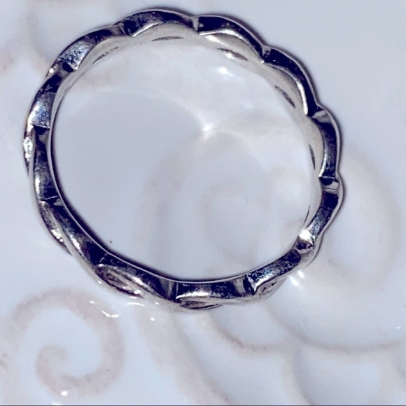 Sterling Silver Twisted Rope Wedding Anniversary Band Ring Vintage With Pouch - Picture 12 of 16